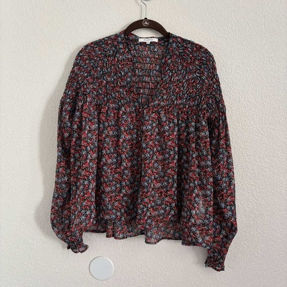 Moussy Tops - Moussy Women's Size F (One Size Fits Most) Multicolor Floral Long Sleeve Blouse